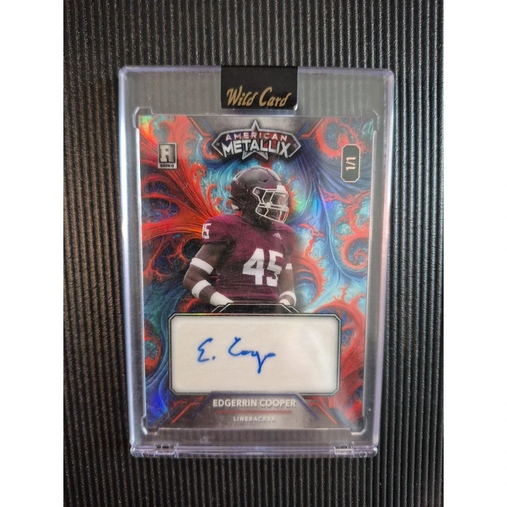 2023 Wild Card American Metallix Edgerin Cooper #WMF-ECA Red Blue Auto 1/1 (RC)